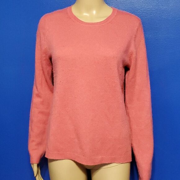 100% Cashmere Pink Rose Long Sleeve Top - Picture 1 of 6